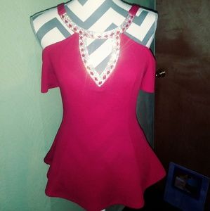 Stunning red sexy peplum style top